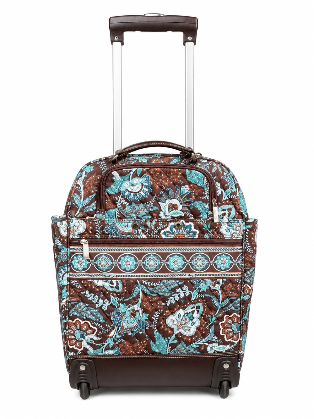 Vera Bradley | Brown and Teal Floral Rolling Carry-On - Picture 2 of 4